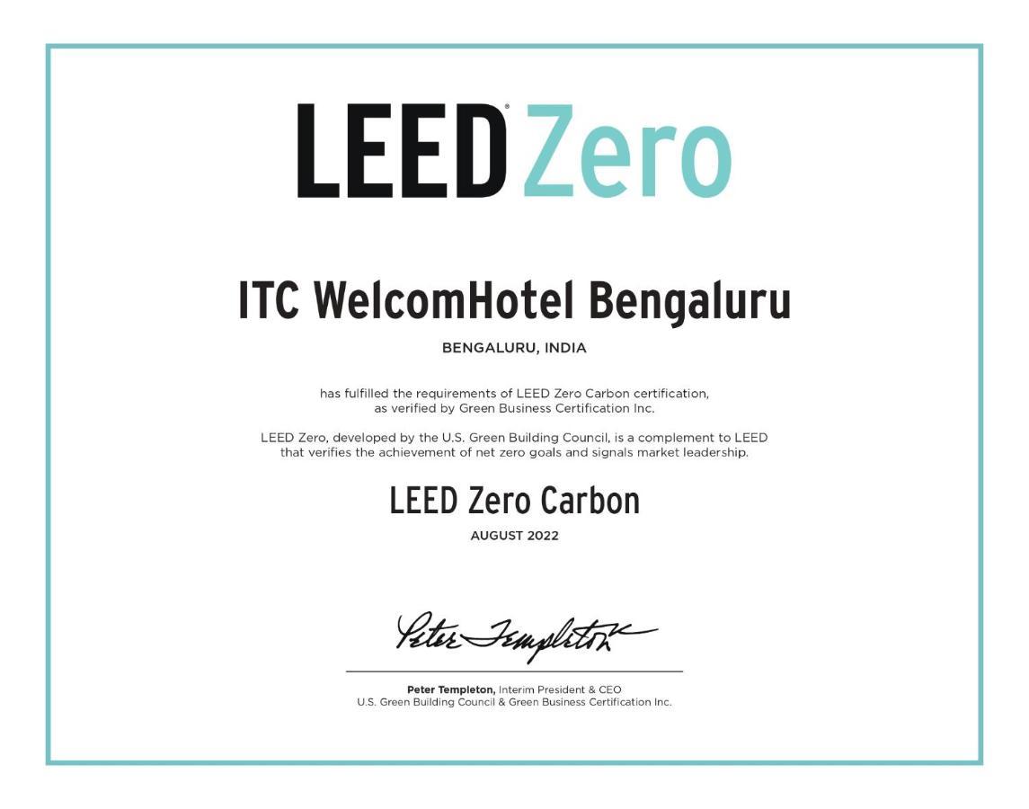Welcomhotel By Itc Hotels, Richmond Road, Bengaluru Eksteriør billede A LEED Zero certificate